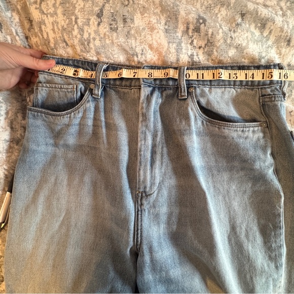 Blank NYC The Franklin Ribcage Wide Leg Jeans Sz 31 Light Wash Whiskering‎ READ - Picture 11 of 14